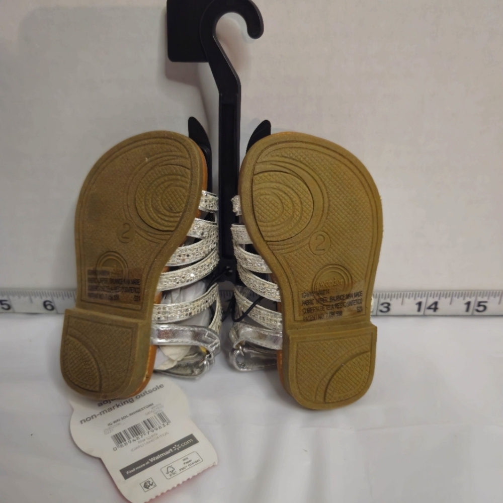 WONDER NATION BABY GIRL SEQUENCE SANDALS SIZE 2 - Picture 5 of 5